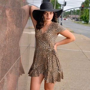 Cheetah wrap dress